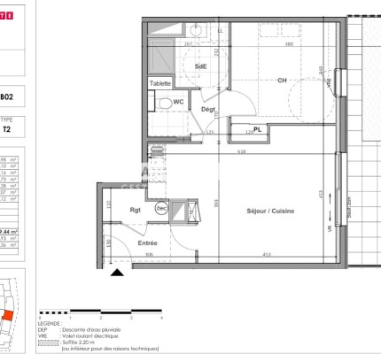 Appartement T2 49 m²