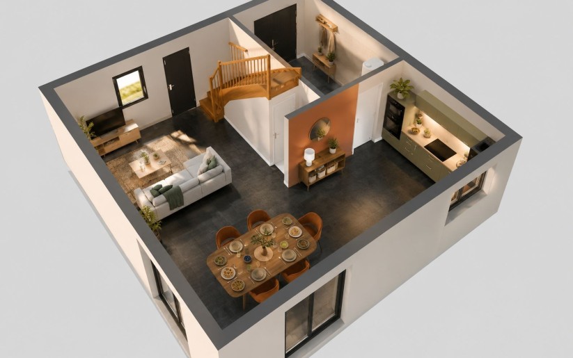 Terrain + Maison neuve de 85&nbsp;m² à Sainte-Sève