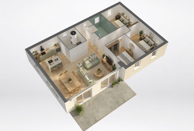 Terrain + Maison neuve de 95&nbsp;m² à Plouguerneau