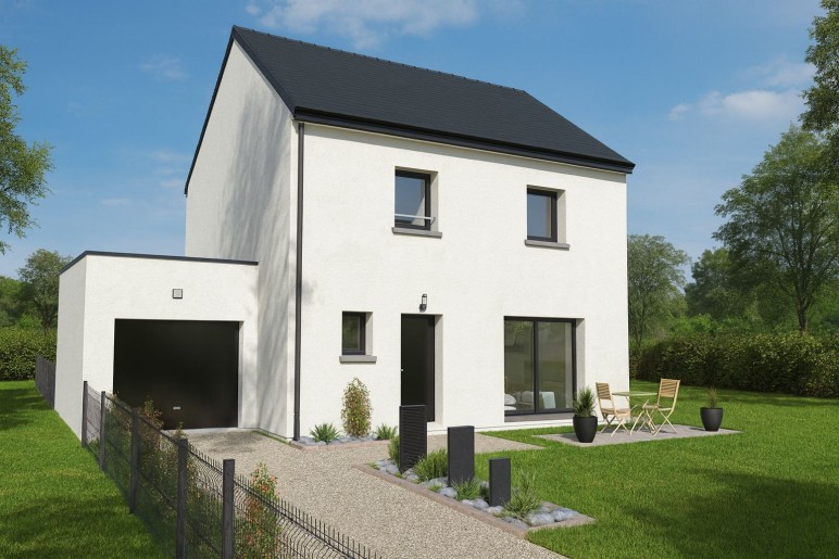 Terrain + Maison neuve de 85&nbsp;m² à Plonéour-Lanvern