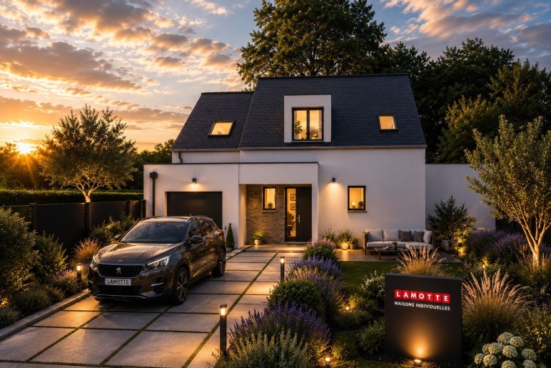Terrain + Maison neuve de 116&nbsp;m² à Guidel