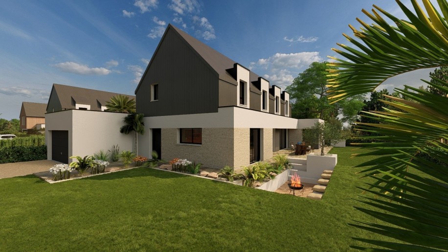 Terrain + Maison neuve de 105&nbsp;m² à Guidel