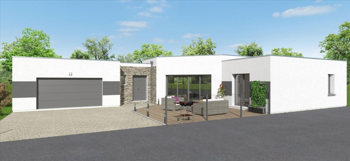 Terrain + Maison neuve de 105&nbsp;m² à Guidel