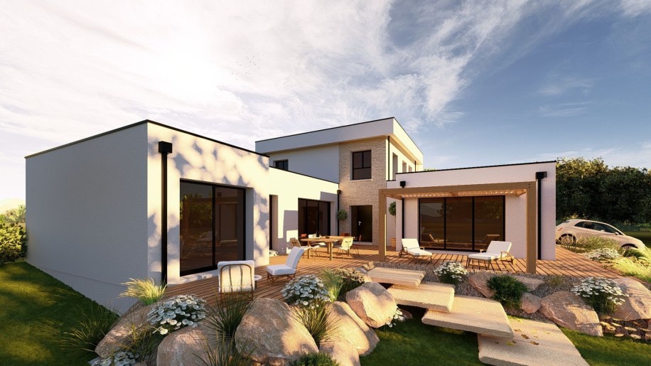 Terrain + Maison neuve de 177&nbsp;m² à Saint-Fiacre-sur-Maine