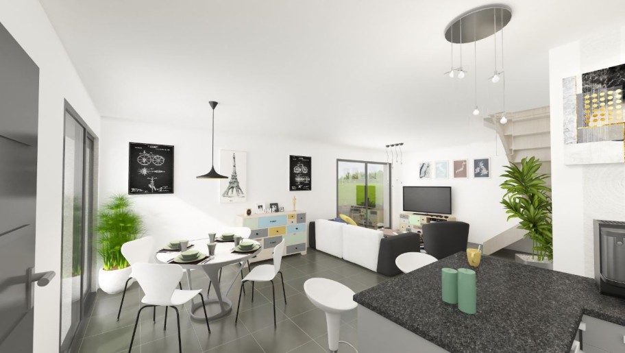 Terrain + Maison neuve de 93&nbsp;m² à Saint-Michel-Chef-Chef