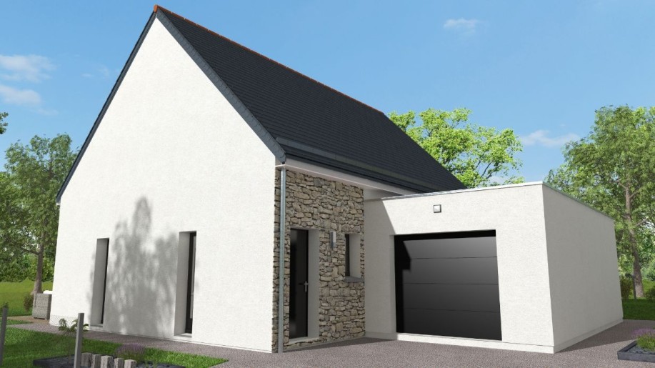 Terrain + Maison neuve de 91&nbsp;m² à Saint-Jean-de-Linières