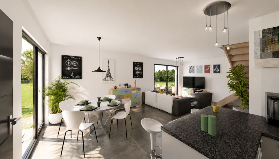 Terrain + Maison neuve de 94&nbsp;m² à Saint-Philbert-de-Grand-Lieu