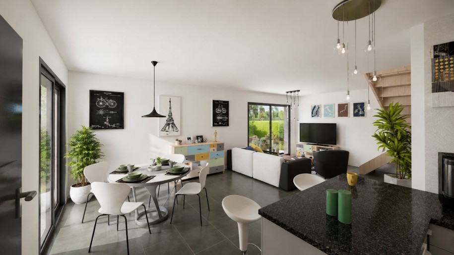 Terrain + Maison neuve de 93&nbsp;m² à Saint-Michel-Chef-Chef