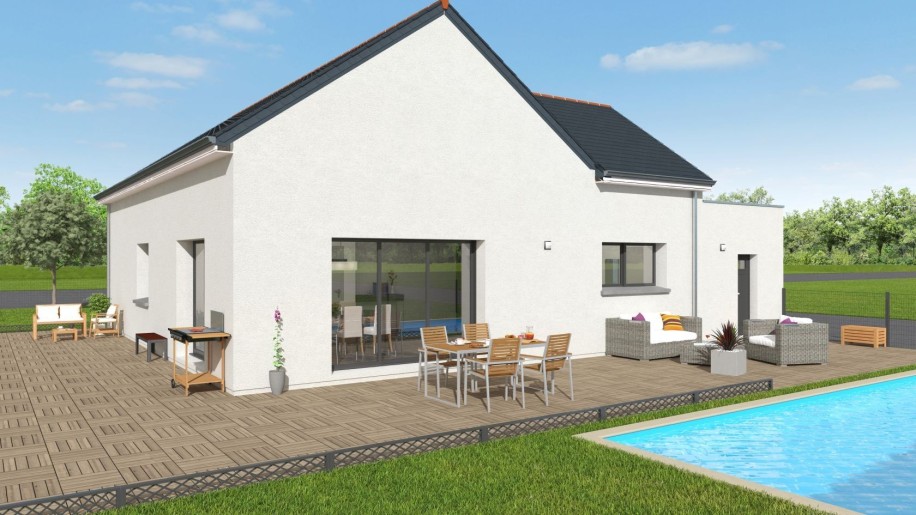 Terrain + Maison neuve de 91&nbsp;m² à Pléchâtel