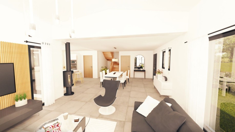 Terrain + Maison neuve de 218&nbsp;m² à La Chapelle-des-Fougeretz