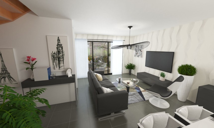 Terrain + Maison neuve de 92&nbsp;m² à Bourgbarré