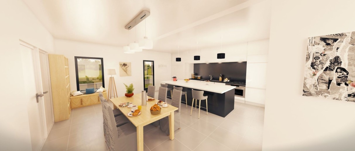 Terrain + Maison neuve de 218&nbsp;m² à Rennes