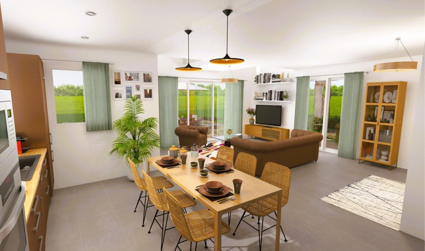 Terrain + Maison neuve de 126&nbsp;m² à Saint-Sauveur-des-Landes