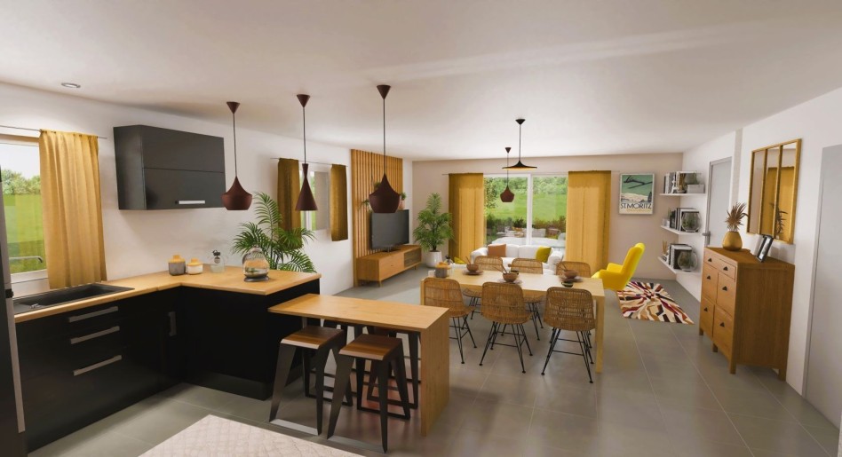 Terrain + Maison neuve de 98&nbsp;m² à Langan