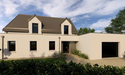Terrain + Maison neuve de 152&nbsp;m² à Romagné