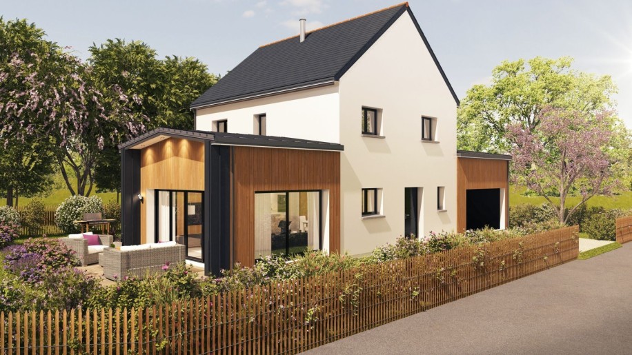 Terrain + Maison neuve de 141&nbsp;m² à La Chapelle-des-Fougeretz