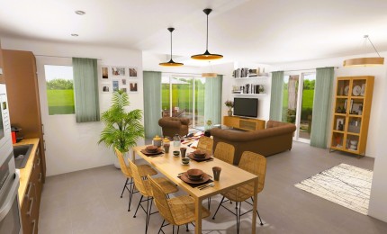 Terrain + Maison neuve de 126&nbsp;m² à Saint-Sauveur-des-Landes