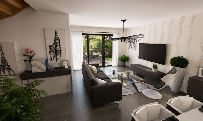 Terrain + Maison neuve de 92&nbsp;m² à Crevin