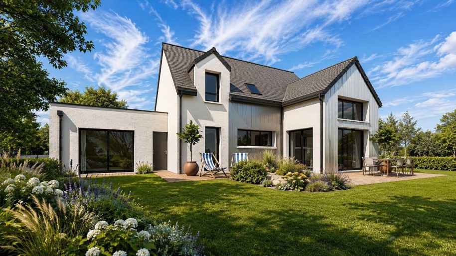 Terrain + Maison neuve de 152&nbsp;m² à Romagné