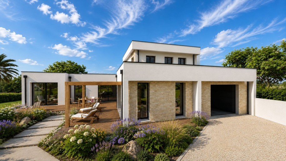 Terrain + Maison neuve de 155&nbsp;m² à Saint-Jean-de-Linières