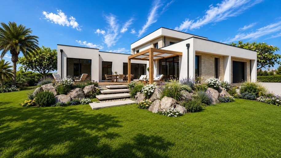 Terrain + Maison neuve de 155&nbsp;m² à Saint-Aubin-du-Cormier