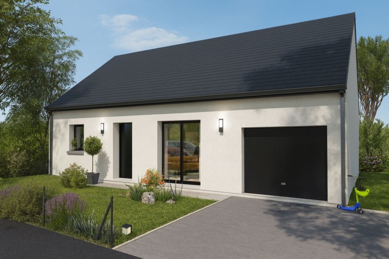 Terrain + Maison neuve de 75&nbsp;m² à Romagné