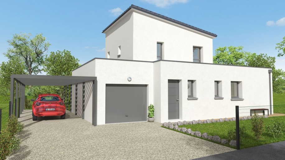 Terrain + Maison neuve de 92&nbsp;m² à Guer