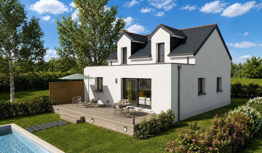 Terrain + Maison neuve de 98&nbsp;m² à Québriac