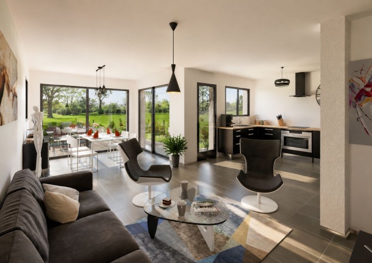 Terrain + Maison neuve de 131&nbsp;m² à Saint-Aubin-du-Cormier