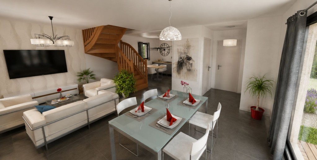 Terrain + Maison neuve de 92&nbsp;m² à Goven