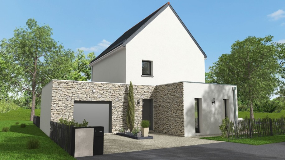 Terrain + Maison neuve de 102 m² à Goven
