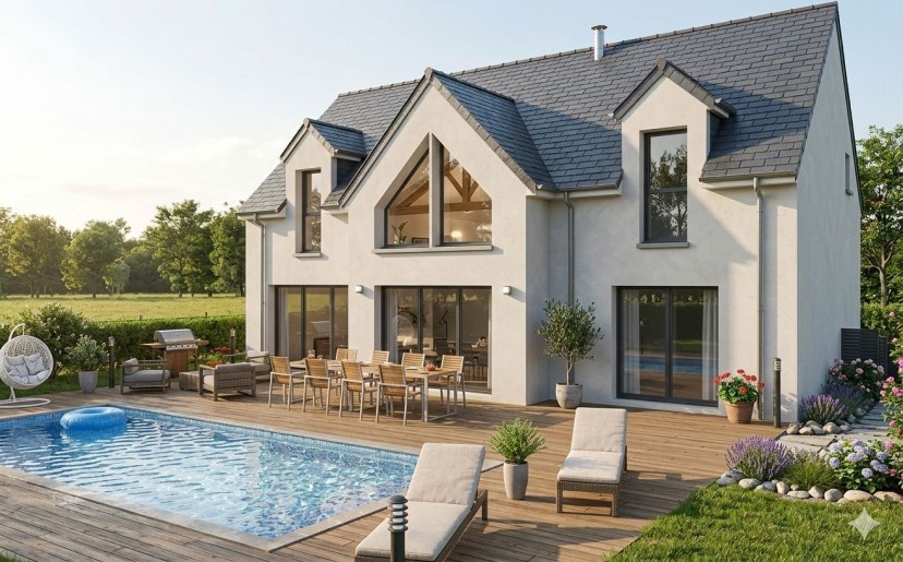 Terrain + Maison neuve de 130&nbsp;m² à Saint-Malo