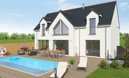 Terrain + Maison neuve de 135&nbsp;m² à Lourmais