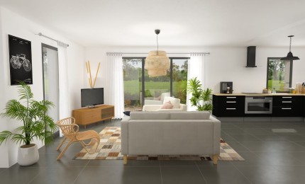 Terrain + Maison neuve de 93 m² à Pleugueneuc
