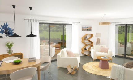 Terrain + Maison neuve de 107 m² à Baguer-Morvan