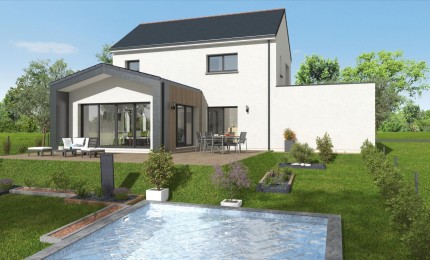 Terrain + Maison neuve de 93 m² à Lourmais