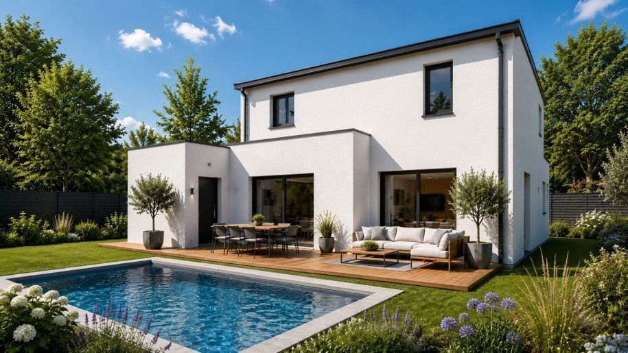 Terrain + Maison neuve de 112&nbsp;m² à Marzan