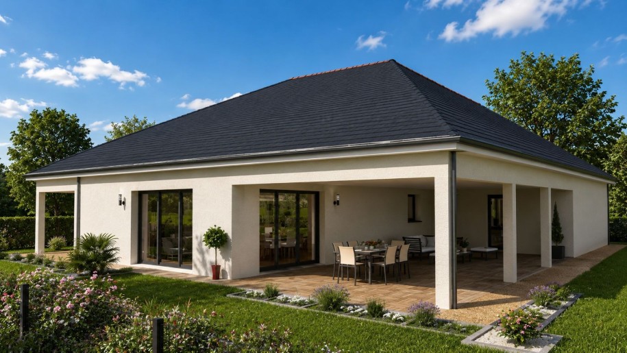 Terrain + Maison neuve de 120&nbsp;m² à Questembert