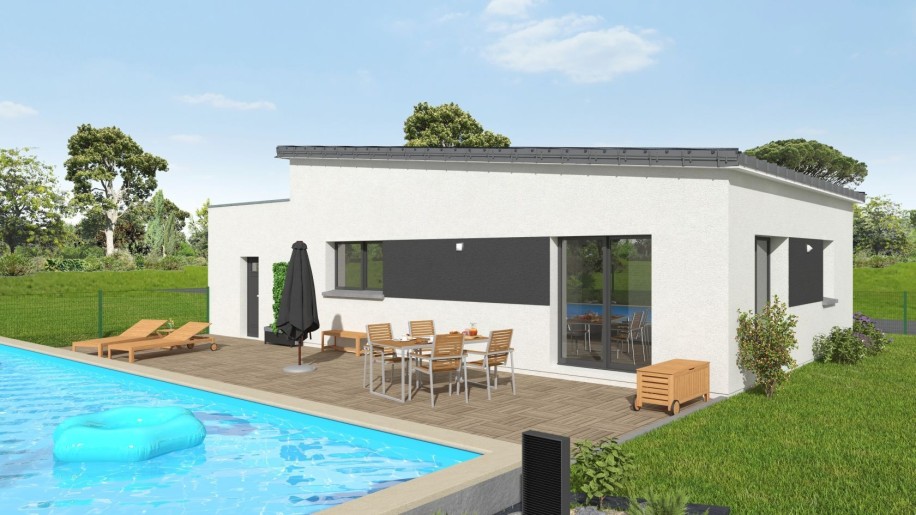 Terrain + Maison neuve de 66&nbsp;m² à Questembert