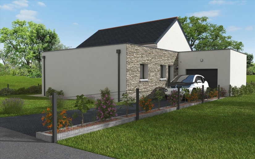Terrain + Maison neuve de 90 m² à Plescop