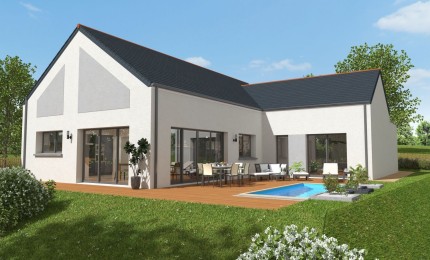Terrain + Maison neuve de 127&nbsp;m² à Saint-Samson-sur-Rance