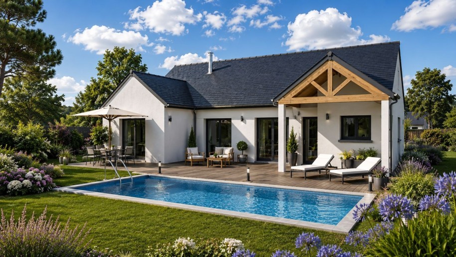 Terrain + Maison neuve de 108&nbsp;m² à Le Hinglé