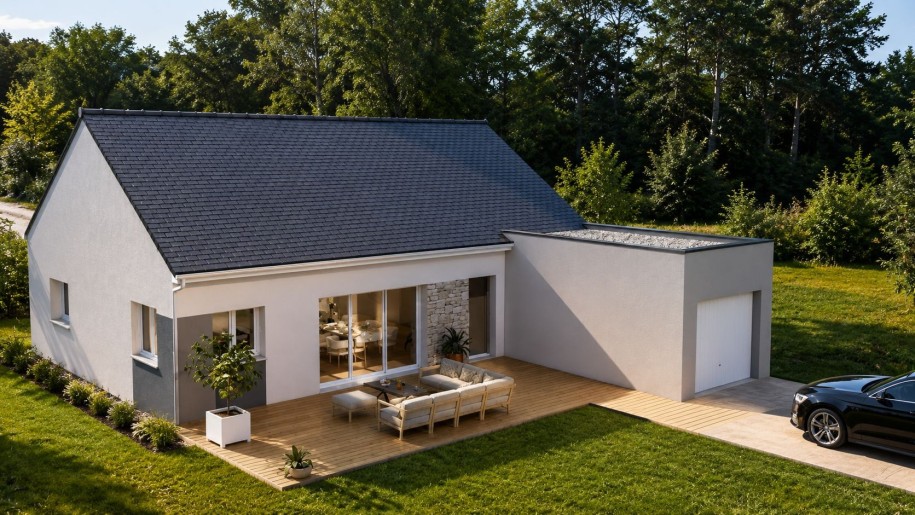 Terrain + Maison neuve de 82&nbsp;m² à Lamballe